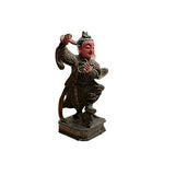 Vintage Wooden Carved Home Guardian God Heaven Soldier Figure With Fire Wheel  ws4883S