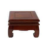 7.25" Light Brown Curve Legs Square Wood Display Stand Riser ws4884AS