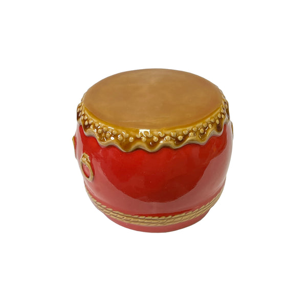 Chinese Red Ceramic Small Traditional Drum Shape Display ws3071S Chinese Red Ceramic Small Traditional Drum Shape Display ws3071S