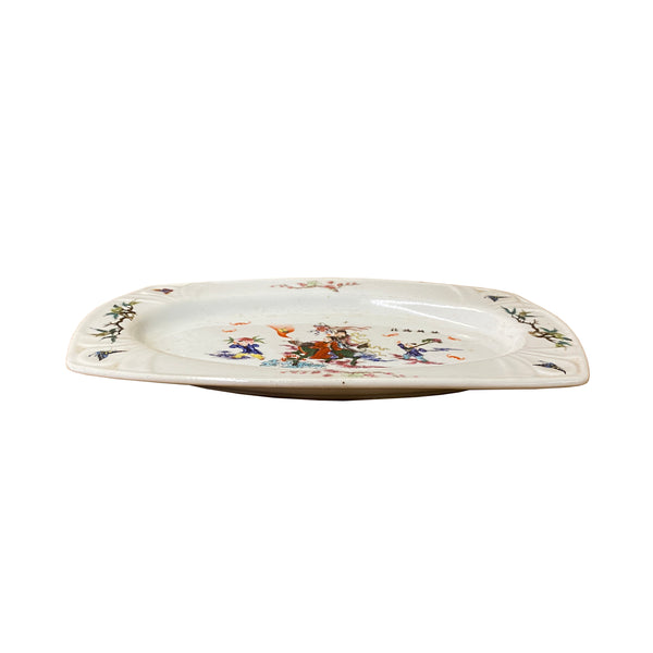 Chinese Off White Porcelain Kirin Kids Rectangular Display Plate ws3192S Chinese Off White Porcelain Kirin Kids Rectangular Display Plate ws3192S