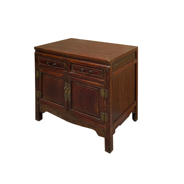Vintage Chinese Carving Brown Drawers Side Table Credenza Cabinet cs7801S