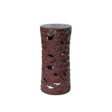 Ceramic Brick Red Cloud Scroll Round Tall Pedestal Table Display Stand ws3524S