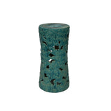 Ceramic Clay Turquoise Cloud Scroll Round Tall Pedestal Table Display Stand ws3529S