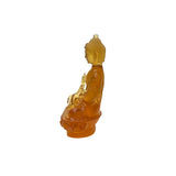 5" Orange Crystal Glass Cross Leg Medicine Amitabha Shakyamuni Buddha ws3670S