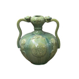 Orient Celadon Green Motif Amphora Body Ceramic Vase Jar ws4712S
