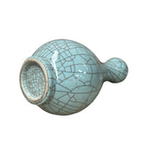 Crackle Pattern Aqua Blue Flare Slender Neck Ceramic Vase ws4715S