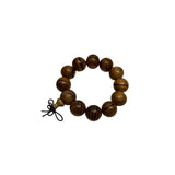 Chinese Brown Stain Cypress Stripe Beads Hand Rosary Praying Bracelet ws4862S