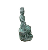 Chinese Rustic Oxidized Patina GuanYin Bodhisattva Metal Buddha Statue GB005S
