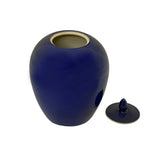 Simple Modern Handmade Plain Navy Blue Oval Porcelain Vase Jar ws3275