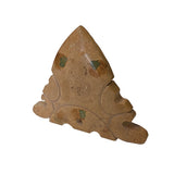 Natural Tan Beige Color Stone Carved Artistic Triangle Shape Display Art ws3347S