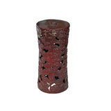 Ceramic Brick Red Cloud Scroll Round Tall Pedestal Table Display Stand ws3524S