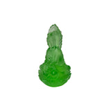 4" Green Crystal Glass Sitting Lotus Two Faces Bodhisattva Buddha ws3674S