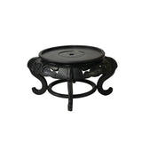 7.5" Chinese Black Wood Round Legs Table Top Stand Display Easel ws3851S