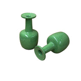 Pair Orient Crackle Pattern Verdant Green Color Pottery Ceramic Vases ws4701P