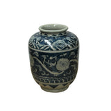 Orient Crackle Blue White Floral Graphic Ceramic Vase ws4713S