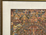 Tibetan Handpainted Canvas Mandala of Buddhas Thangka Framed Art ws4834S