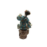 Chinese Porcelain Qing Style Dressing Catching Fish Lady Figure ws4853S