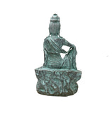 Chinese Rustic Oxidized Patina GuanYin Bodhisattva Metal Buddha Statue GB005S