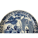 Chinese Blue & White Porcelain Horses Warriors Display Charger Plate ws3094S
