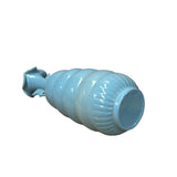 Orient Light Blue Fluted Rim Circle Rings Ceramic Vase ws4710S