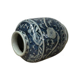 Orient Crackle Blue White Floral Graphic Ceramic Vase ws4713S