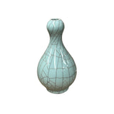 Crackle Pattern Aqua Blue Flare Slender Neck Ceramic Vase ws4715S