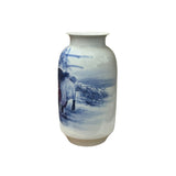 Chinese Blue White Handpaint San Yang Kai Tai Scenery Porcelain Vase ws4759S