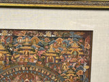Tibetan Handpainted Canvas Mandala of Buddhas Thangka Framed Art ws4834S