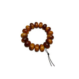 Chinese Brown Wood Grain Beads Hand Rosary Praying Bracelet ws4863S