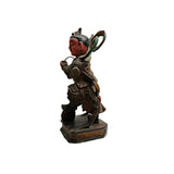 Vintage Wooden Carved Home Guardian God Heaven Soldier Figure With Fire Wheel  ws4883S