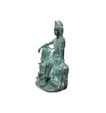 Chinese Rustic Oxidized Patina GuanYin Bodhisattva Metal Buddha Statue GB005S