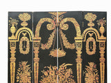 Chinese Black Base Golden Vases Pedestal Theme Floor Screen Divider cs7781S