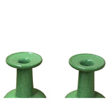 Pair Orient Crackle Pattern Verdant Green Color Pottery Ceramic Vases ws4701P