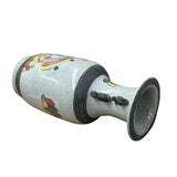 Orient Crackle Gray Warrior Graphic Artistic Pottery Ceramic Vase ws4704S