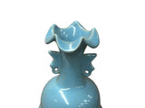 Orient Light Blue Fluted Rim Circle Rings Ceramic Vase ws4710S