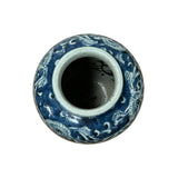 Orient Crackle Blue White Floral Graphic Ceramic Vase ws4713S