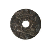 Oriental Stone Ritual Mythical Motif Carving Display Plaque Art ws4839S