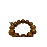 Chinese Brown Stain Cypress Stripe Beads Hand Rosary Praying Bracelet ws4862S