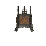 Vintage Chinese Brown Wood Floor Lamp With People Carving Base ws3759S