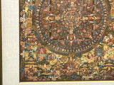Tibetan Handpainted Canvas Mandala of Buddhas Thangka Framed Art ws4834S