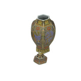 Handmade Chinese Porcelain Hexagonal Pagoda Vase with Lid – Floral & Bird Motif ws4841S