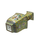 Chinese Yellow Base Canton Famille  Mille Fleurs Porcelain Vase ws4855S