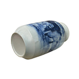 Chinese Blue White Handpaint San Yang Kai Tai Scenery Porcelain Vase ws4759S