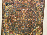 Tibetan Handpainted Canvas Mandala of Buddhas Thangka Framed Art ws4834S