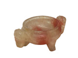 Pink Red Crystal Color Stone Powder Resin Tri-Leg Ding Shape Container GB105S