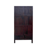 Chinese Brown Huali Dragons Motif Tall Stack Compound Cabinet Armoire cs7636S