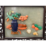 Jade Stone Plaque Precious Color Gemstone Inset Table Top Display ws3838S