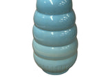 Orient Light Blue Fluted Rim Circle Rings Ceramic Vase ws4710S