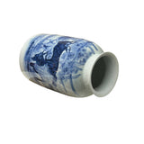 Chinese Blue White Handpaint San Yang Kai Tai Scenery Porcelain Vase ws4759S