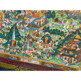 Tibetan Handpainted Fabric Trim Mountains of Buddhas Thangka Framed Art ws4808S